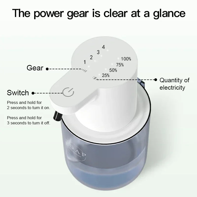 400ML Automatic Foam Soap Dispenser Rechargeable Smart Inductive Touchless  Wall Mounted Electric Foam Hand Washer for Home