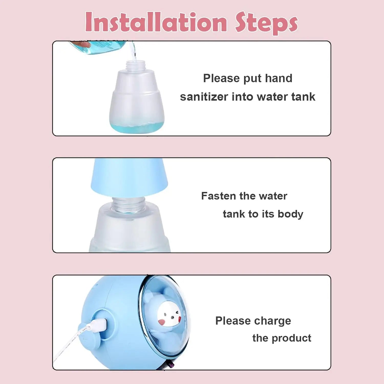 Children Cartoon Hand Sanitizer Automatic Dispenser Rechargeable Soap Dispenser 3 Color Breathing Light Body Wash Shampoo Bottle