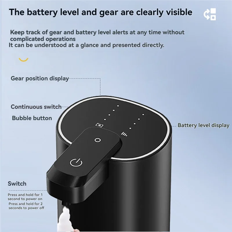 ABBZ-380ML Smart Foam Machine Automatic Touchless Soap Dispenser,USB Rechargeable,Infrared Sensor,Hands-Free For Hygiene