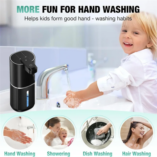 ABBZ-380ML Smart Foam Machine Automatic Touchless Soap Dispenser,USB Rechargeable,Infrared Sensor,Hands-Free For Hygiene