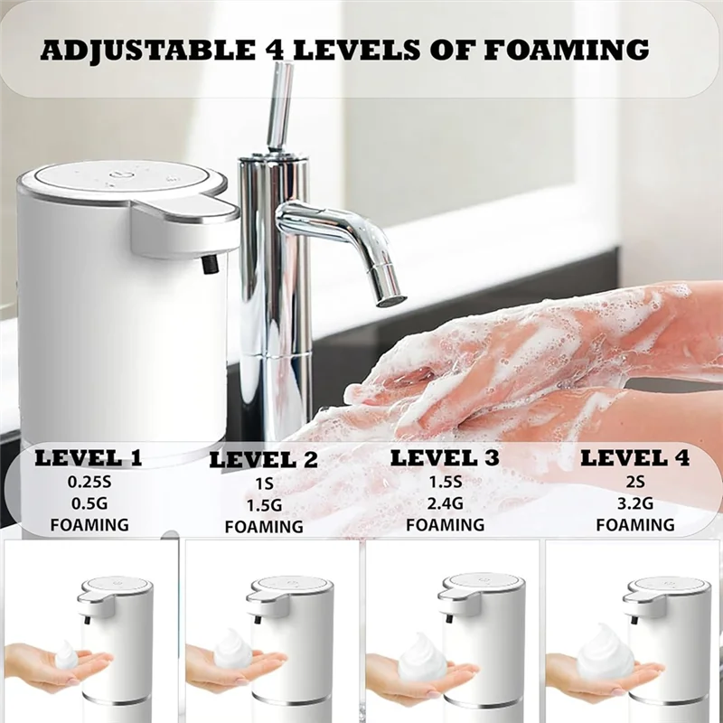 Automatic Foaming Soap Dispenser Bathroom Smart Washing Hand Machine With USB Rechargeable White ABS Plastic High Quality-[2025]